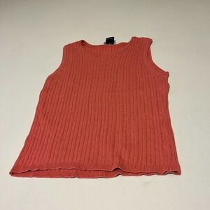 Escapade Pink Ribbed Sweater - Sleeveless Top L